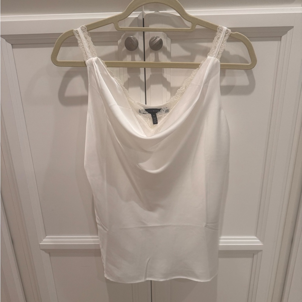 Elegant White Lace Trim Cami Top